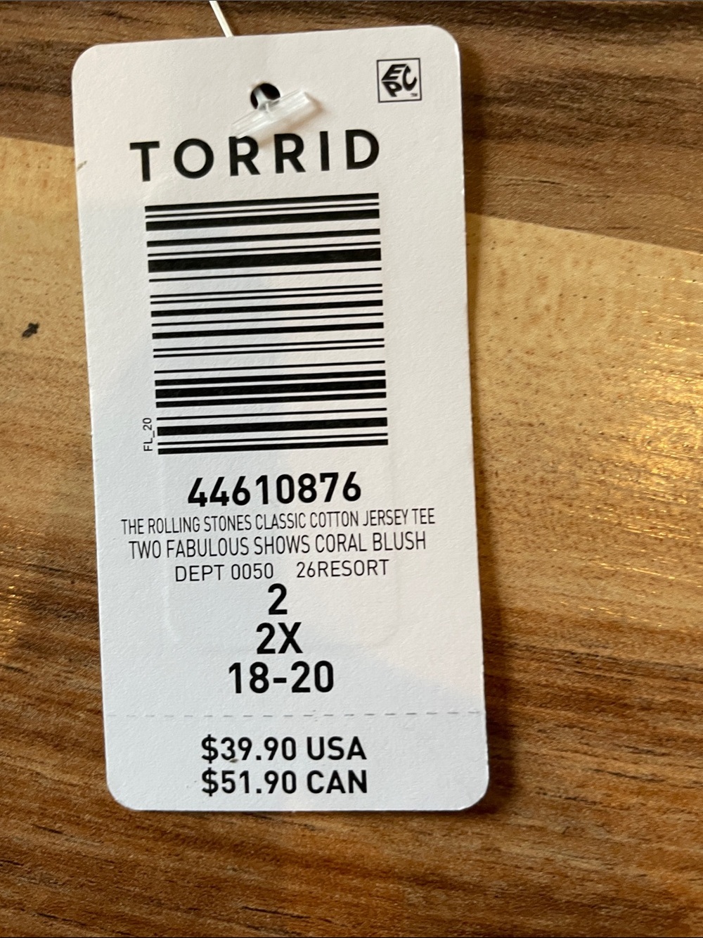 NWT Torrid Rolling Stones tee size 2 2x 18 20 - Picture 3 of 4